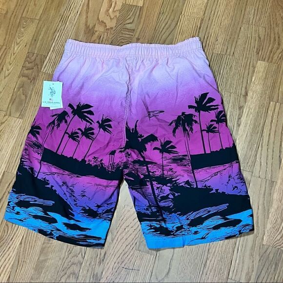 XL U.S. POLO ASSOCIATION board shorts with palm tree prints and pockets … - Picture 2 of 5